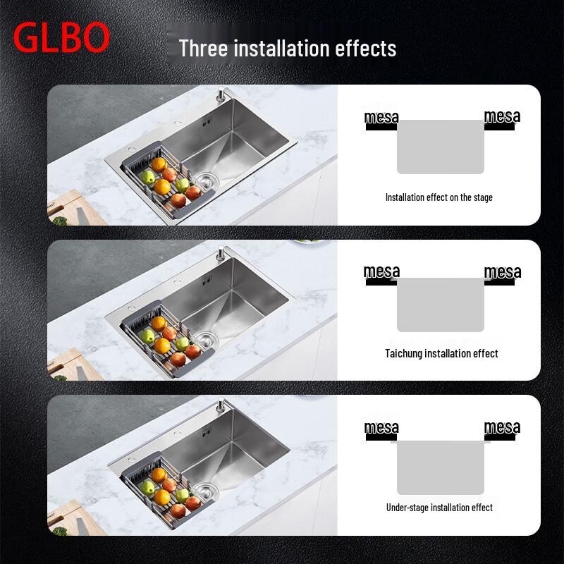 GLBO 201 Stainless Steel Single Bowl Kitchen Sink