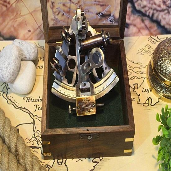 Brass Sextant Navigational Tool for Astronomy and Marine Navigation Maritime Nautical Sextant  Marine