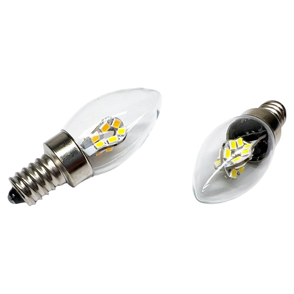 LED Candelabra Candle Light Bulbs E12 E14 2W 2835 SMD 24LEDs Clear Glass Shell 85-265V Replace 25W Halogen Lamps For Chandelier