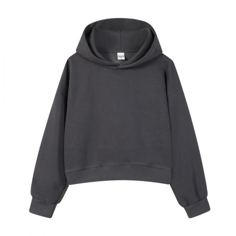 Womens Oversized Hooded Zip-Up Sweatshirt Lightweight Cotton Blend Casual Top