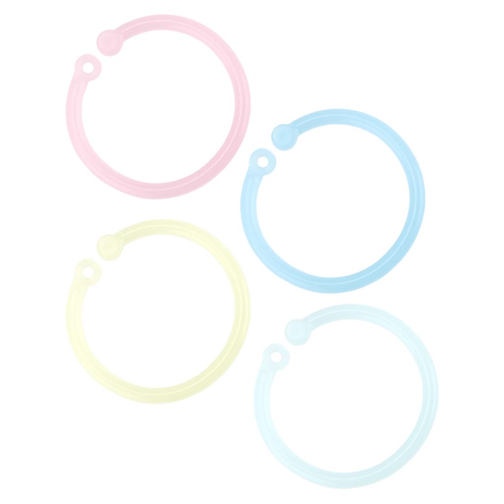 20pcs Plastic Rings Transparent Flexible Loose Leaf Book  Rings for School Home Office Cards D