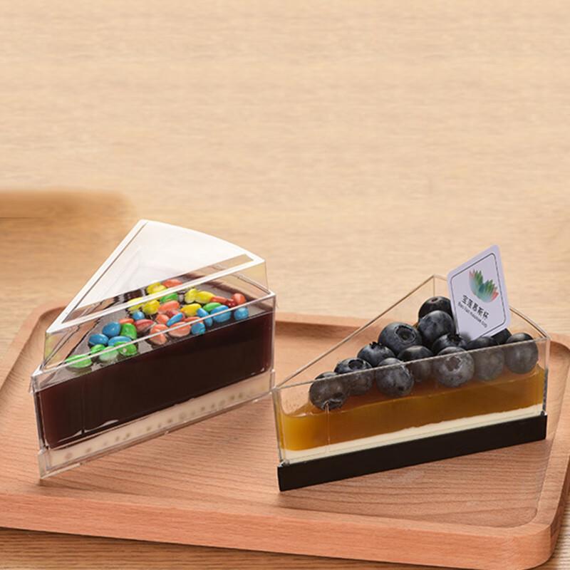 Pabei Disposable Triangular Mousse Cups with Lids (50 Sets)