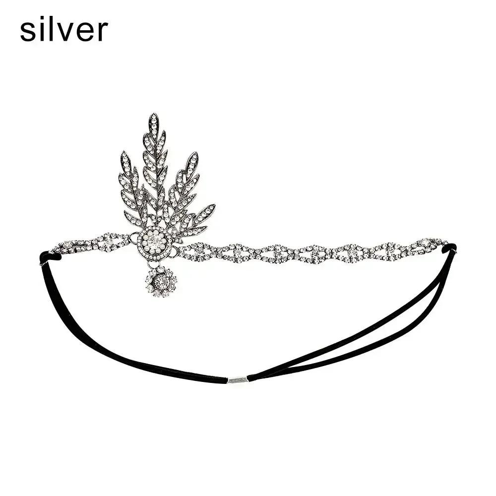 1920s Headband Vintage Bridal Great Gatsby Flapper Party Headpiece Accessories Headband Costume Props beaded headband Chain