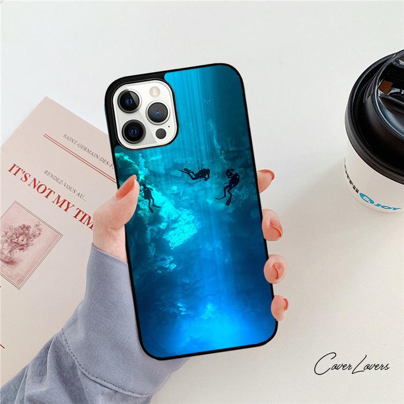 Scuba Diver Diving Phone Case For iPhone 17 Air 14 15 16 13 12 Max Cover For Apple iPhone 17 Air 11 Pro Max Plus Coque