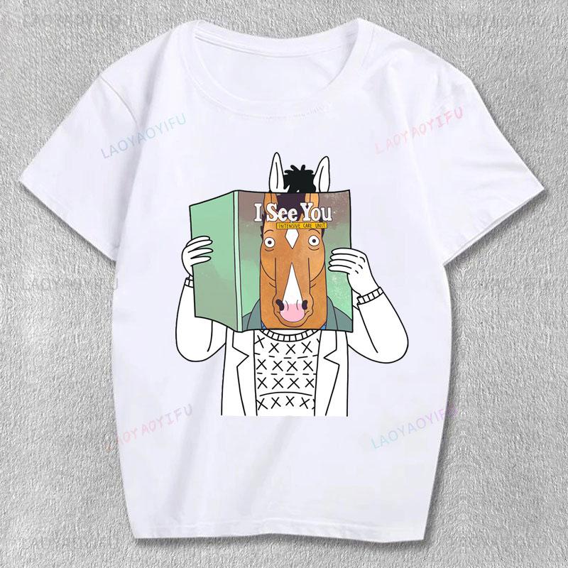 

BoJack Horse Унисекс Графические Футболки Студенческие Детские Оверсайз Дешевый Полиэстер Уличная Одежда Харадзюку Стиль Девушки Сёдзё Унисекс Одежда S