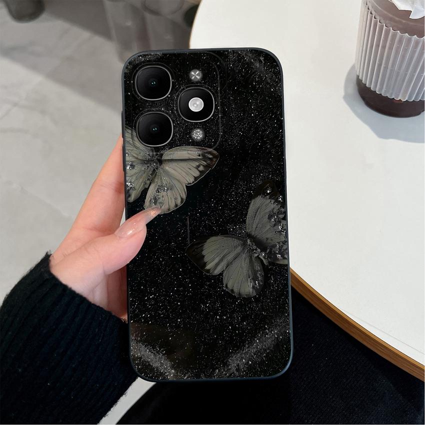 For itel A90 A50C A80 P60 S25 Ultra Power 70 Phone Cover Pretty Flower Pattern Smooth Liquid Silicone Screen Protector Shockproof Case For itel Casing