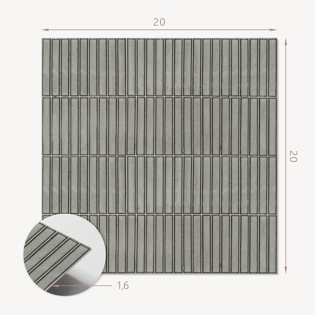 Komplet Kafelków Winylowych Z Wzorem Do Salonu Samoprzylepne Prostokątne Panele W Siatce 20X20X20 Cm