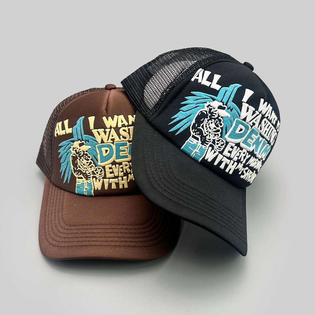Three-dimensional printing letter color matching baseball cap men's and women's sunshade mesh eye hip-hop personalized cap