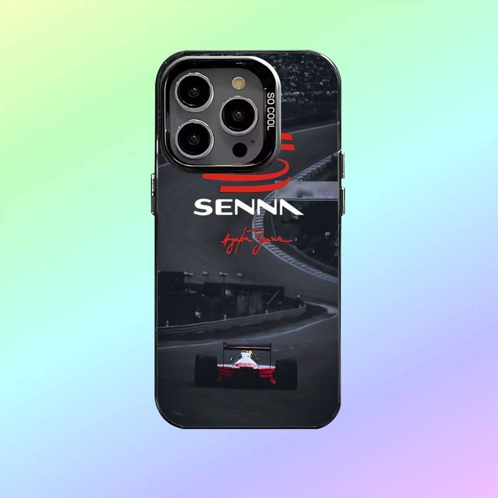 Racing Driver Ayrton S-Senna Phone Case For iPhone17,16,15,14,13,12,11 Plus,Pro Max Colorful Silver Back Phone Case