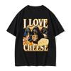 Vintage Skelett Ich Liebe Käse Meme Aufgedruckte T-Shirts Lustige Gothic Grafik T-Shirts Damen Sommer Rundhals Streetwear Tops - Ich...