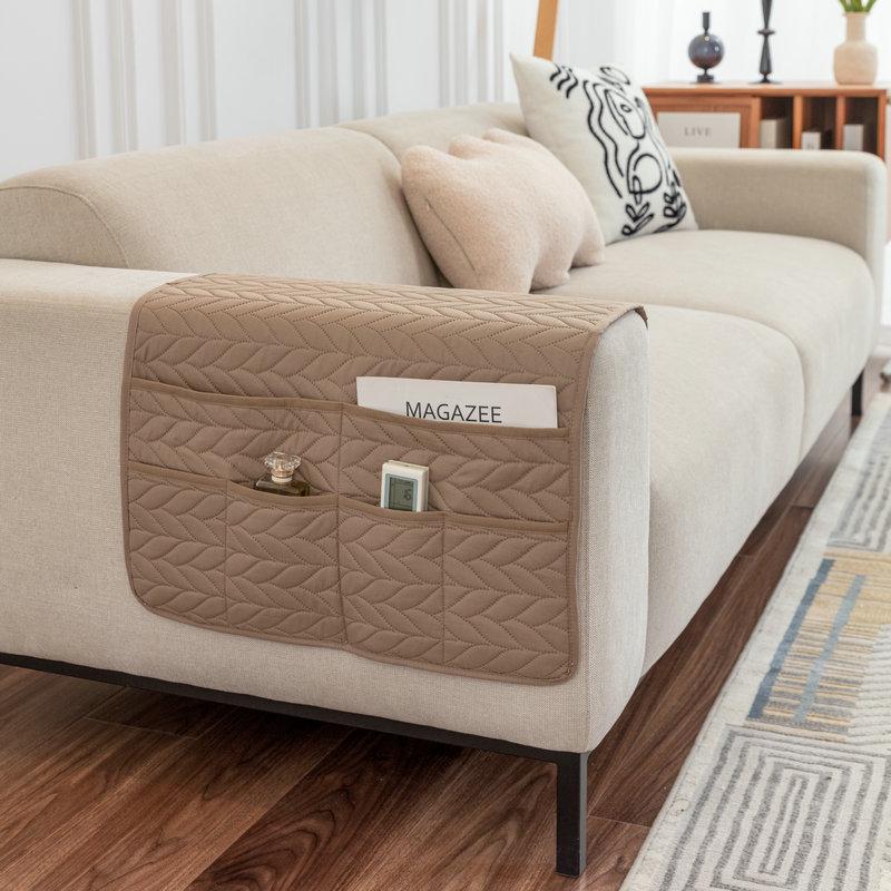 Uniwersalna ultradźwiękowo wytłaczana podkładka podłokietnika z miejscem do przechowywania na sofy nowoczesne minimalistyczne na każdą porę roku