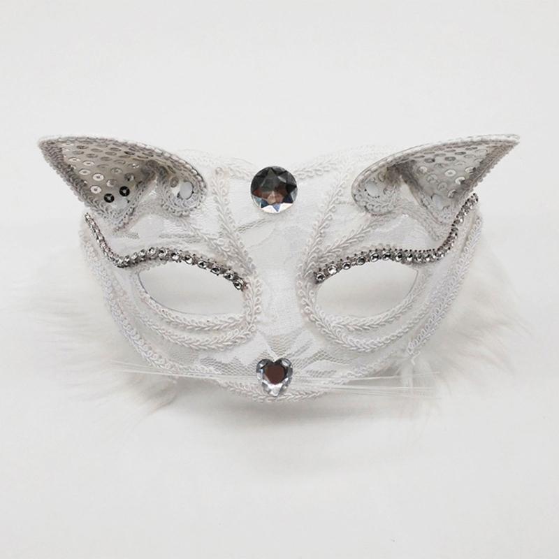Cats Lace Mask Cosplay Mask Half Face Sexy Fox Face Mask Night Club Shows Dance Role Playing Prop  Lace Mask Masquera