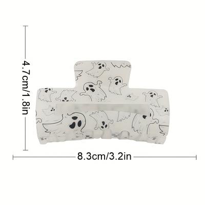 1pc  Acrylic Ghost Hair Claw Clip for Women - Large Halloween Hair Accessory with Cute Minimalist Cartoon Ghosts Print