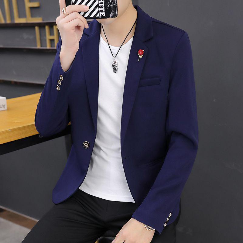 

Men s Korean Slim Fit Blazer - Stylish Autumn Casual Wear XL (60-68 kg)