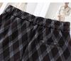 Women's Plaid Wool Hip-Hugging Half Skirt with Elastic Waist and Back Slit, 2025 Winter Collection