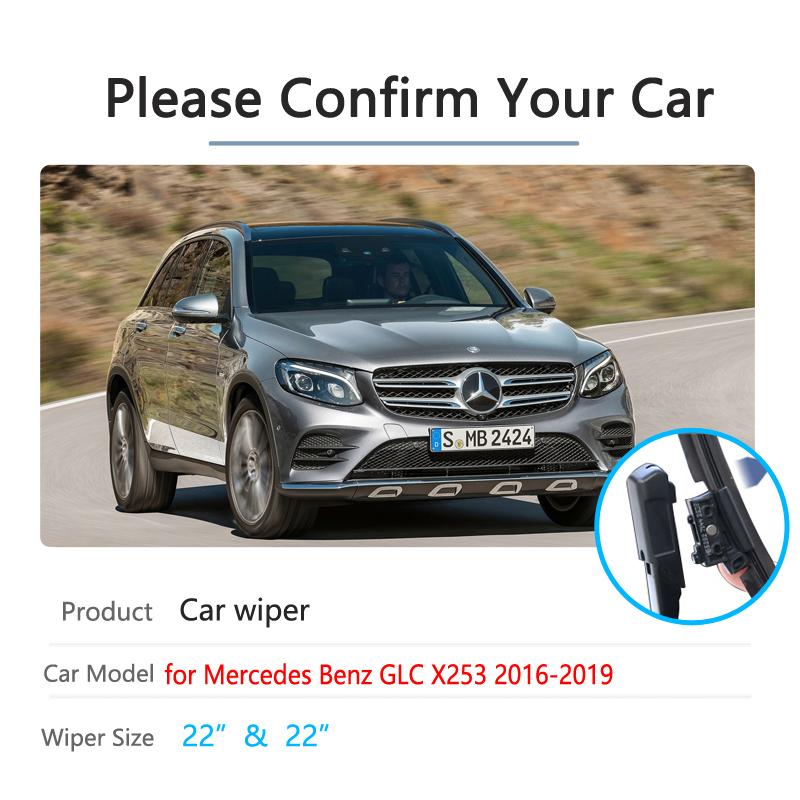 Car Wiper Blades for Mercedes Benz GLC Class X253 C253 Windscreen Wipers Car Accessories 200 250 300 220d 250d 43 63 AMG 4Matic