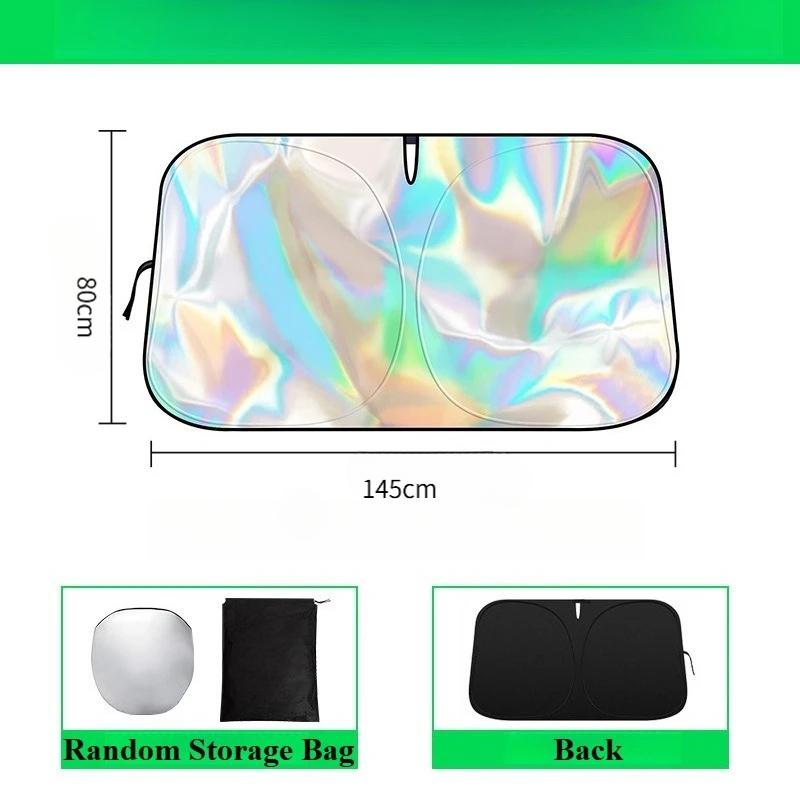 Car Laser Front Window Sunshade Sunblock Insulated Car Interior Accessories Foldable Storage Car Windshield Sunshades
