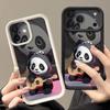 Guitar-playing Panda Pattern Case For iPhone 17 Pro Max Funda Shockproof Bumper Cover For iPhone 16 Pro Max 15 14 13 12 11 Air 16E