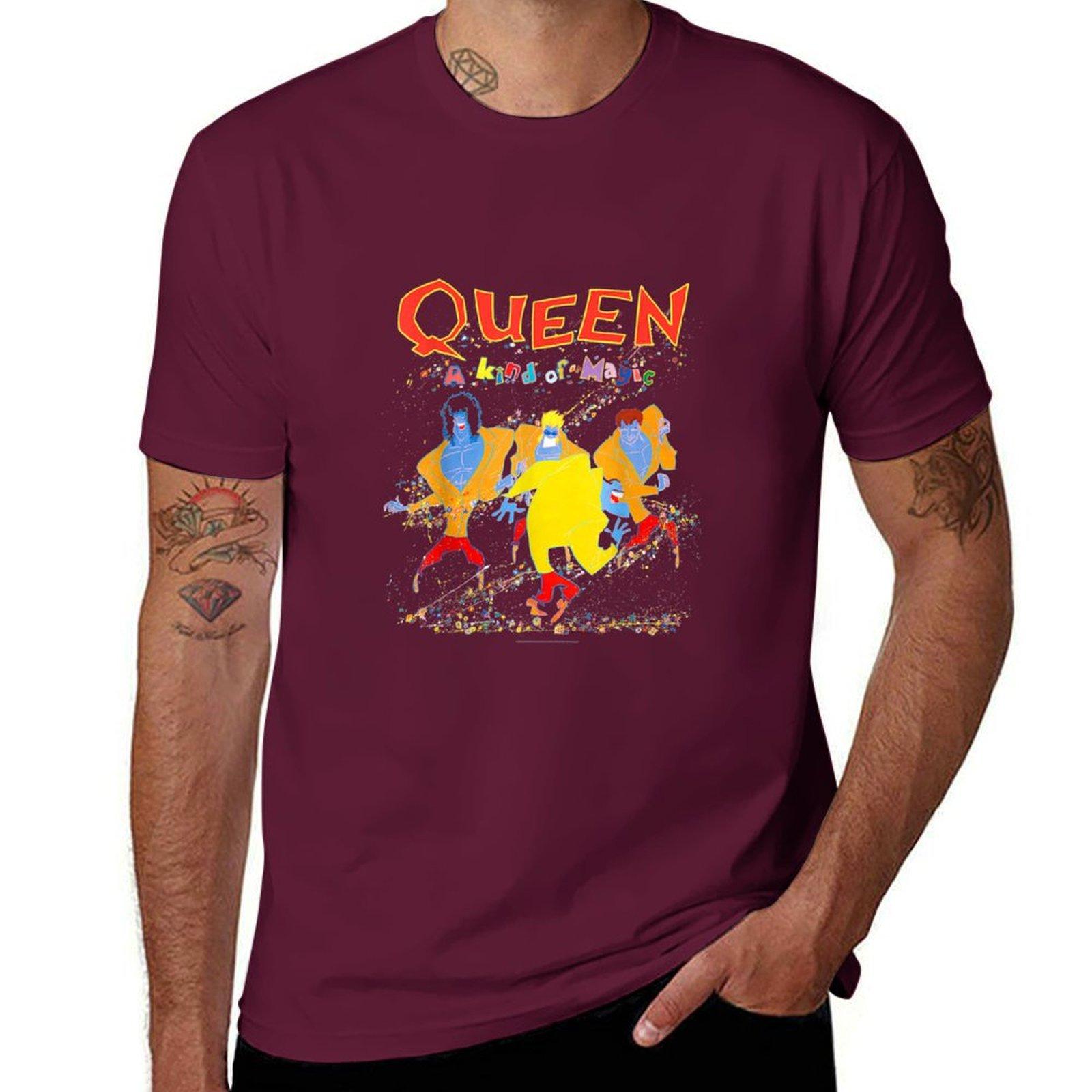

Офіційна футболка Queen Kind Of Magic kawaii одяг вінтажний одяг піднесені чорні смішні футболки чоловічі M