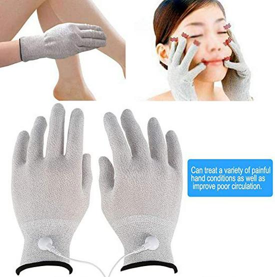 Portable EMS Pulse TENS Massage Gloves for Beauty and Physiotherapy