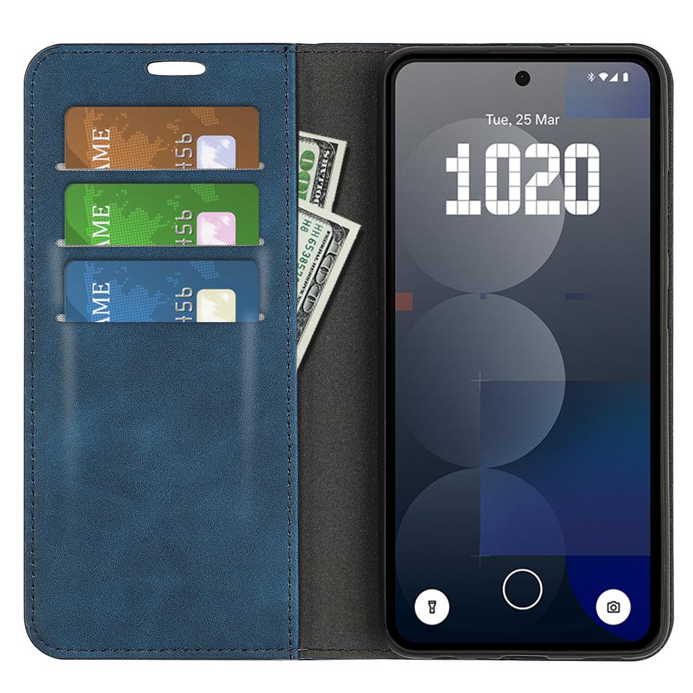 

For Nothing Phone (3a) Pro Case Skin Touch Leather Wallet Phone Cover Grey