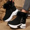 Thick-soled Height-increasing Snow Boots, High-top Side-zipper Ankle Boots with Fleece Cotton Boots, Women's Shoes