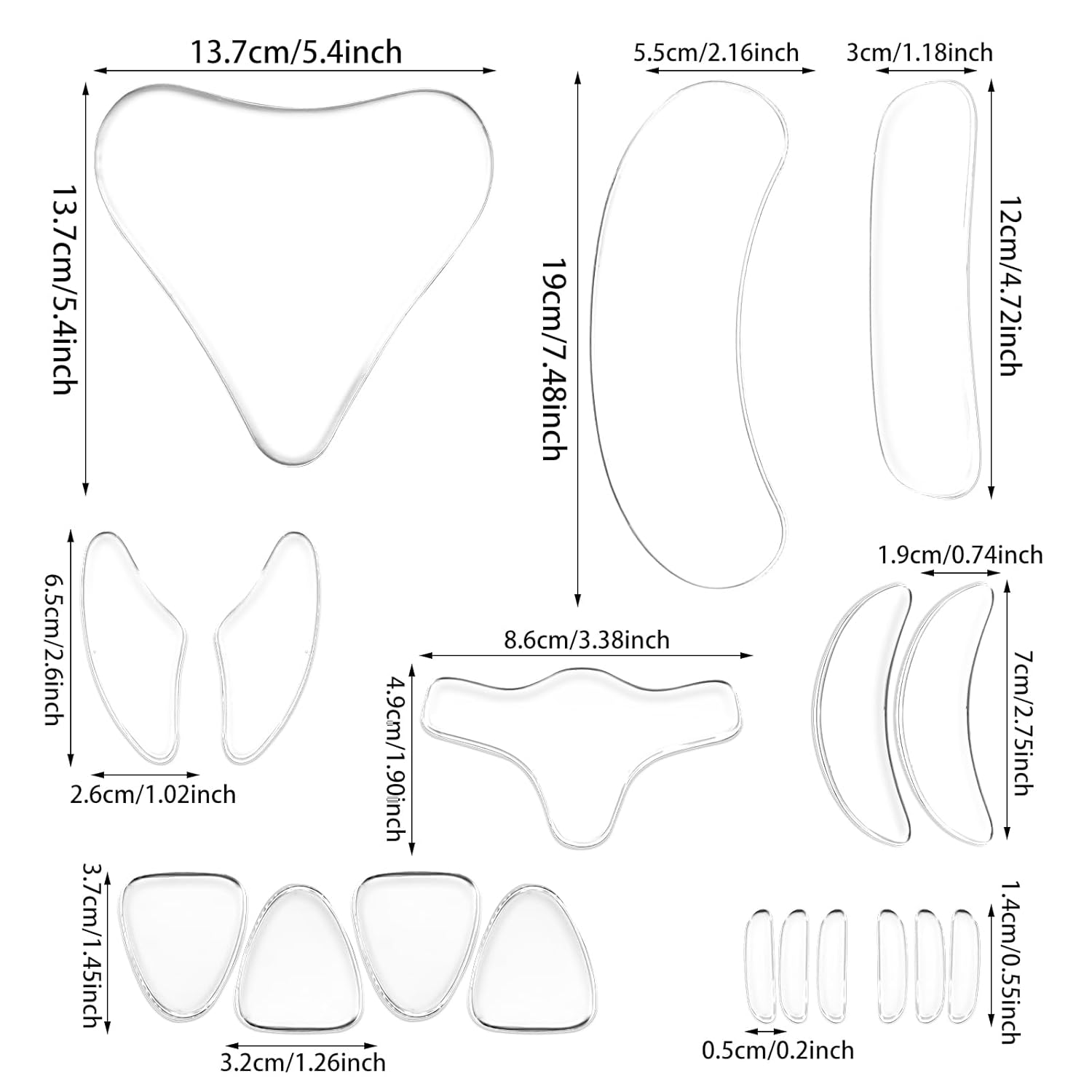 18 шт. Патчи от морщин, Маска для шеи, лба и лица, Подушечки для лба и шеи от мелких морщин, Многоразовые силиконовые патчи, Омолаживающая подтягивающая подушечка для красоты для женщин