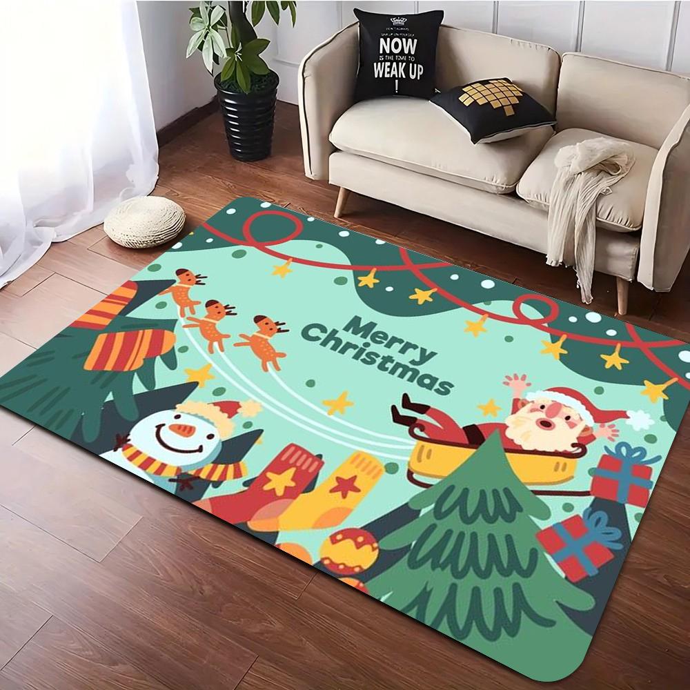 Christmas Seasonal Festival Gift Carpet Living Room Sofa Rug Home Bedroom Lounge Hallway FloorMat Festive Decor Home Accessories