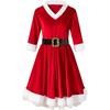 Adult Women Xmas Santa Claus Christmas Red Dress New Year Cosplay Costumes Performance Role Play Outfit