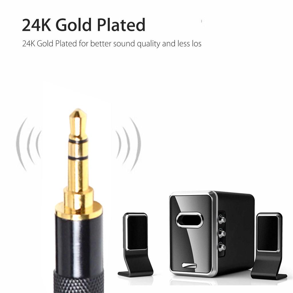 Male 3.5mm1/8  To 6.35mm 1/4 Male TRS Stereo Audio AUX Cable PC For iPod 3/5