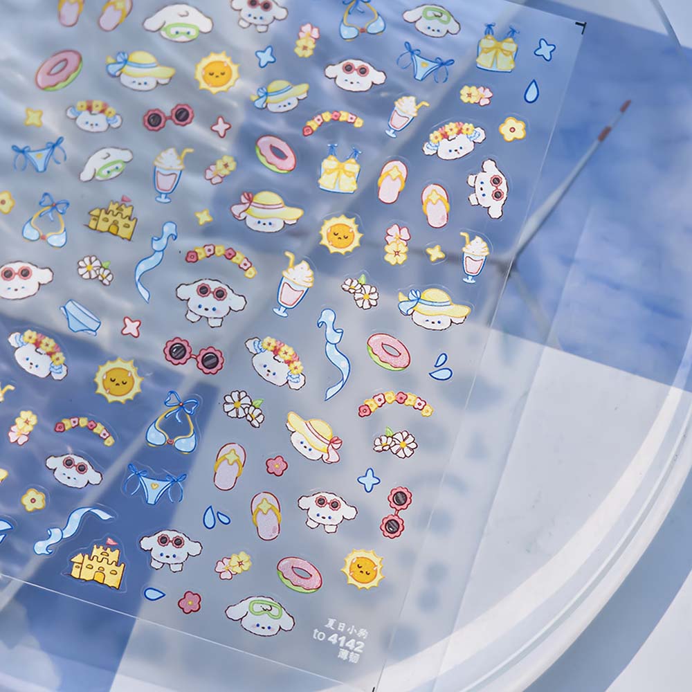 Starfish Ocean Nail Stickers Conch Star Ocean Nail Decorations Summer Beach