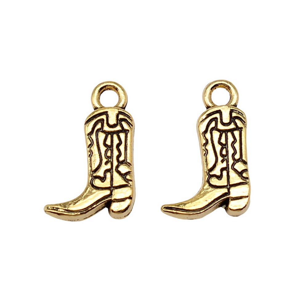 Cowboy Boot Charms Multi Color Alloy Pendants For Western Themed DIY Jewelry