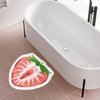 Cream-Coloured Strawberry Bath Mat Insulating, Warm, Non-Slip Bathroom Mat Bedroom Entrance Rug Bedside Carpet Home Decor