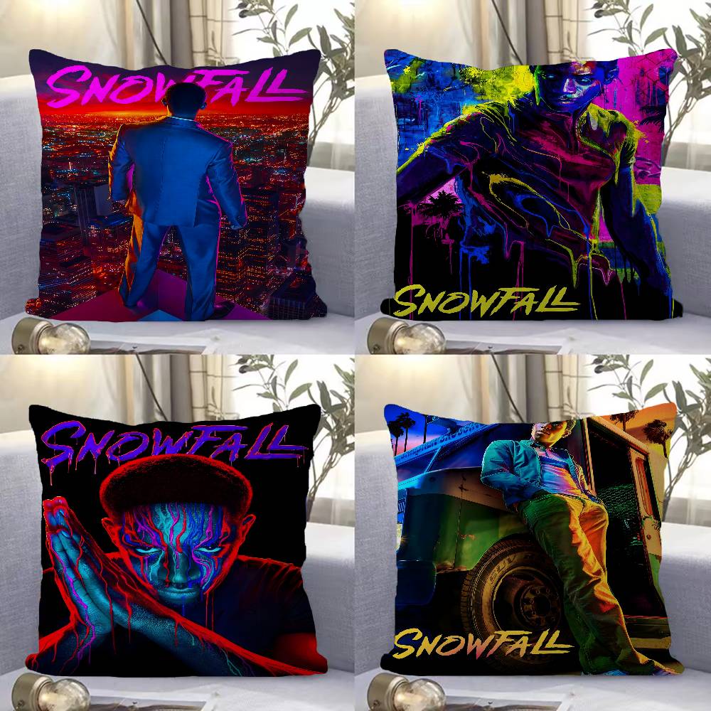 Snowfall Vintage Anime Cushion Cover Polyester Sofa Cushions Decorative Throw Pillows Home Decoration Pillowcover
