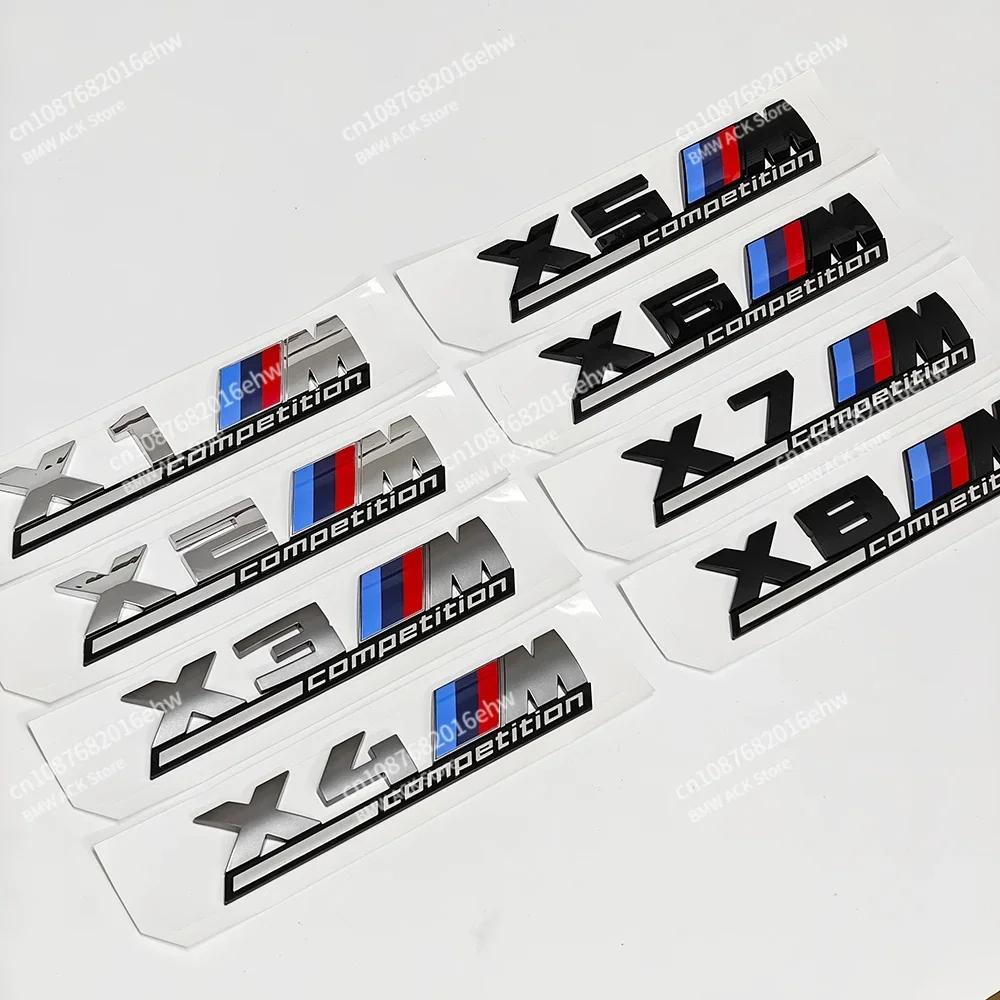 AAAQT1 Silver Grey Black COMPETITION Bar Underlined Emblem for BMW X1M X2M X3M X4M X5M X6M X7M X8M Thunder Edition Car Trunk Sticker