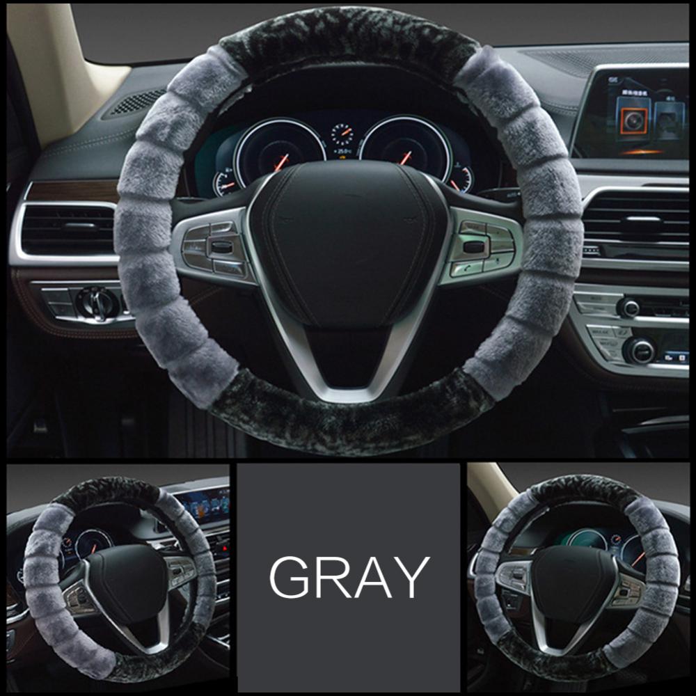 Βελούδινο Χειμερινό Κάλυμμα Τιμονιού Ζεστό Αντιολισθητικό Άνετο Κάλυμμα Τιμονιού Κοντής Γούνας Για 37cm - 38cm Αξεσουάρ Αυτοκινήτου
