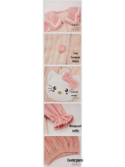 Kids' Flannel Cartoon Pajamas - Warm Coral Fleece for Girls, Autumn/Winter Collection