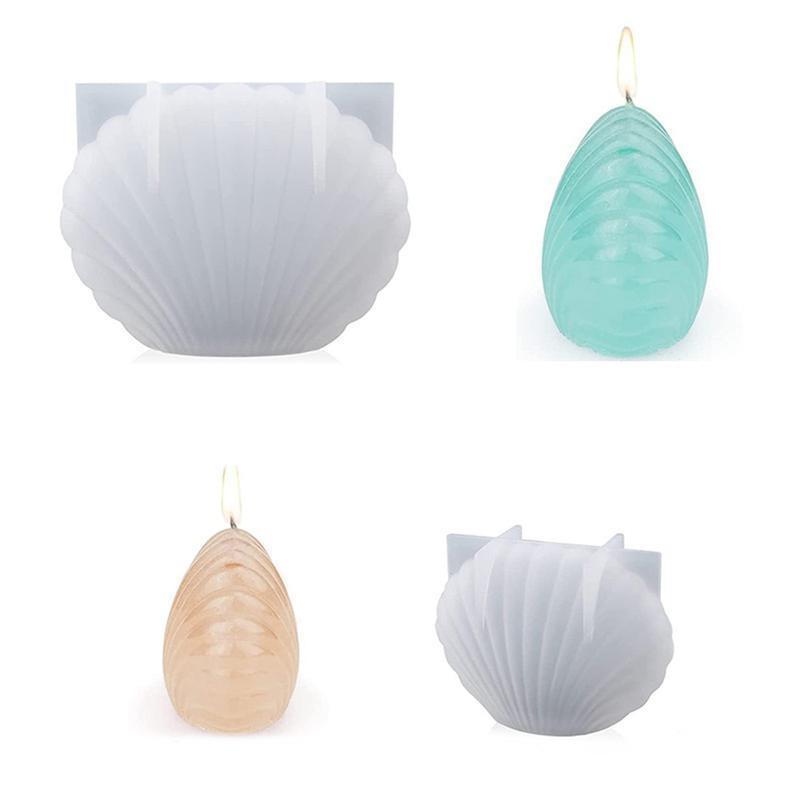 1Pcs Epoxy Resin Mold Three-dimensional Irregular Fan-shaped Shell Aromatherapy Candle Silicone Molds