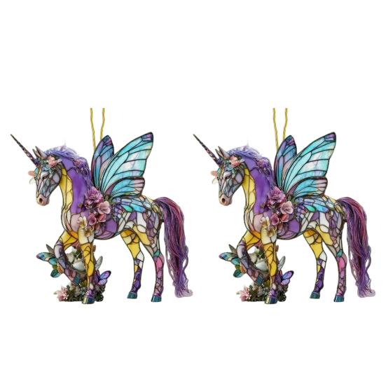 

Yousheng 2 шт. Підвіска-кінь 2D акрилова тварина шарм ялинка двері вікно настінна підвісна прикраса автомобільна прикраса H