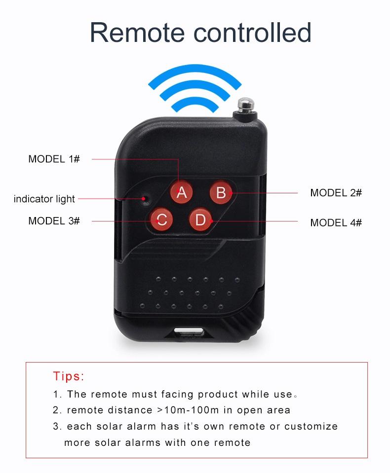 Solar-Powered Wireless Remote Control Alarm with Motion Sensor for Farm Security