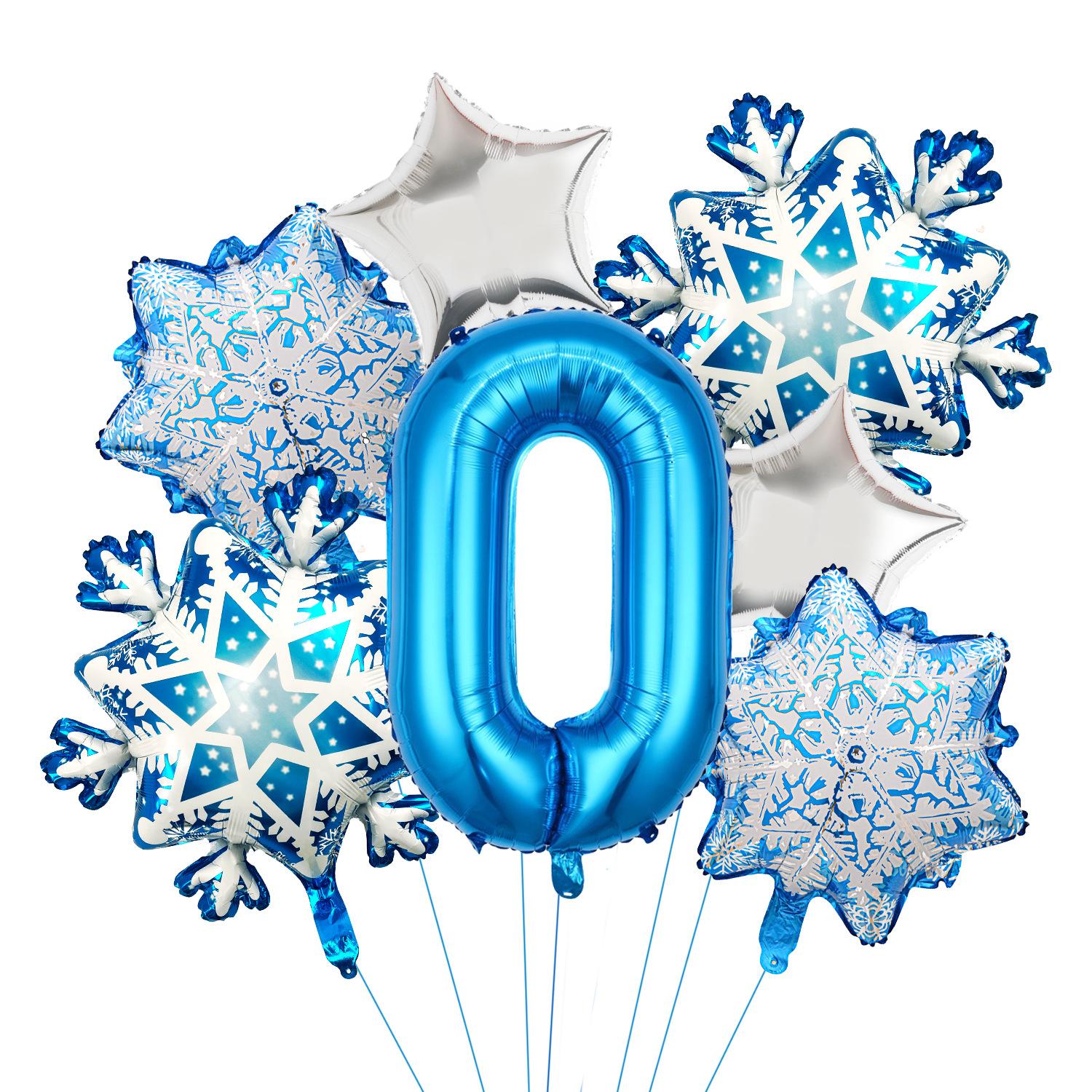 

Blue Digital Balloon Snowflake Aluminum Film Balloon Set Birthday Party Decoration Balloon Venue Arrangement Blue Digital Snowflake Balloon Set 0