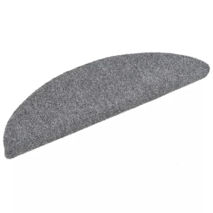 Tapis d'escalier - vidaXL - 15 pcs - Auto-adhésif - Gris clair - Dimensions 56 x 17 x 3 cm