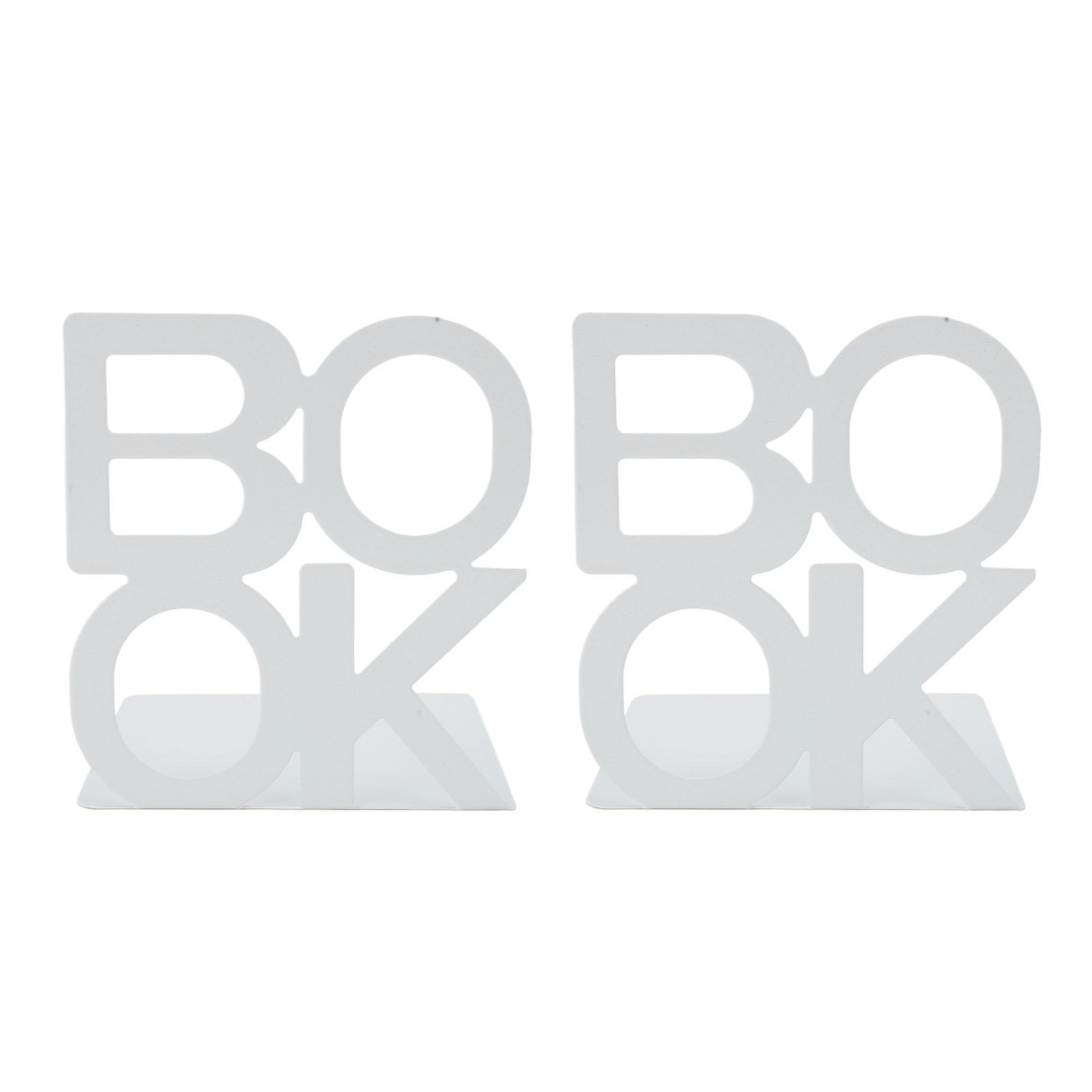 

1 пара металлических подставок для книг, прочные, нескользящие, декоративные подставки для книг для дома, учебы, офиса, школы, белые