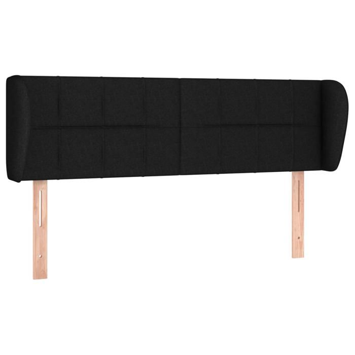 Tête de lit - Maison Exclusive - avec oreilles - Noir - Hauteur réglable 147x23x78/88 cm