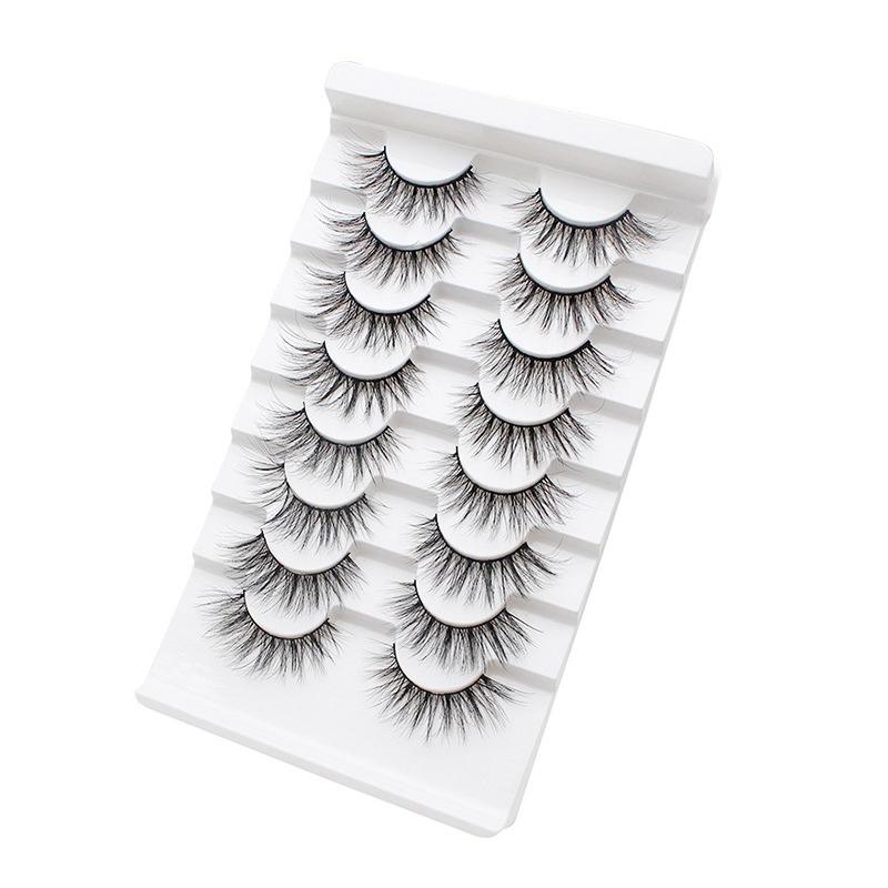 8 Paar Volle Dicke Natürliche Wimpern Dicke Biegung Falsche Wimpern 3D Stereoskopische Falsche Wimpern