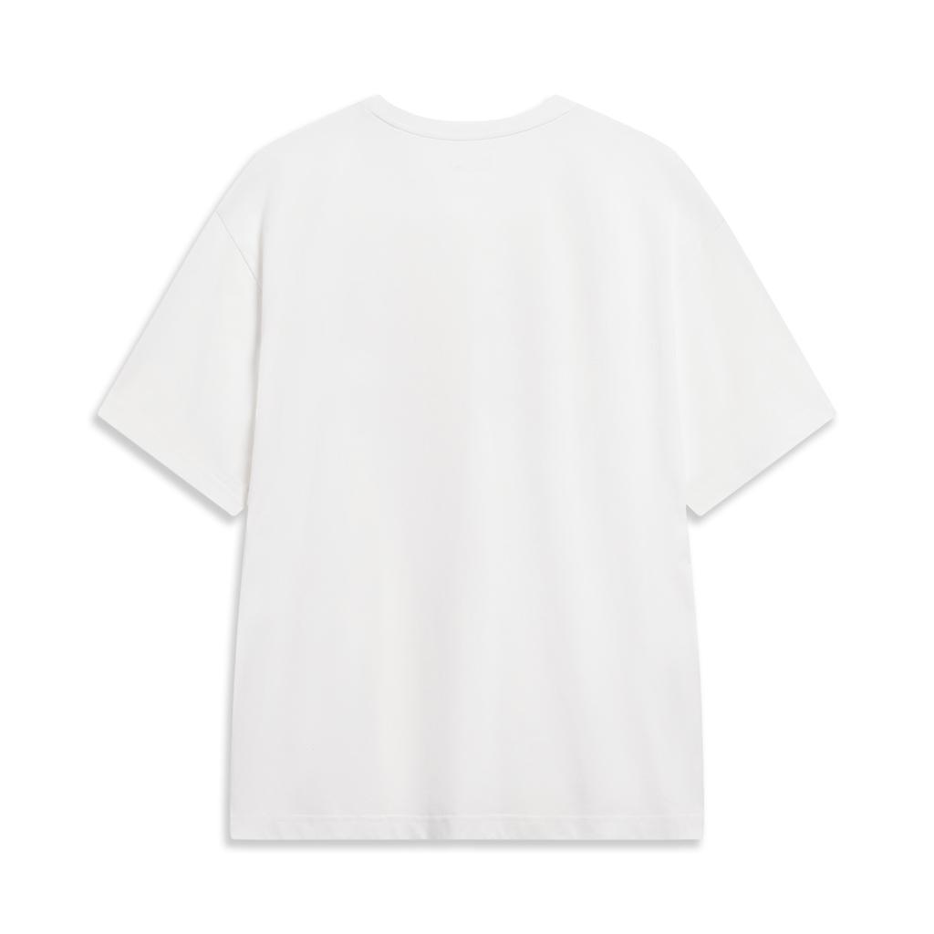 Li-Ning Hand-Painted Large Logo Print Loose Comfortable Versatile Short Sleeve T-Shirt Men Tops White AHSU745-2