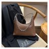 IELGY One-Shoulder Armpit Bag Chain Tote Bag All-Match Woven Messenger Bag