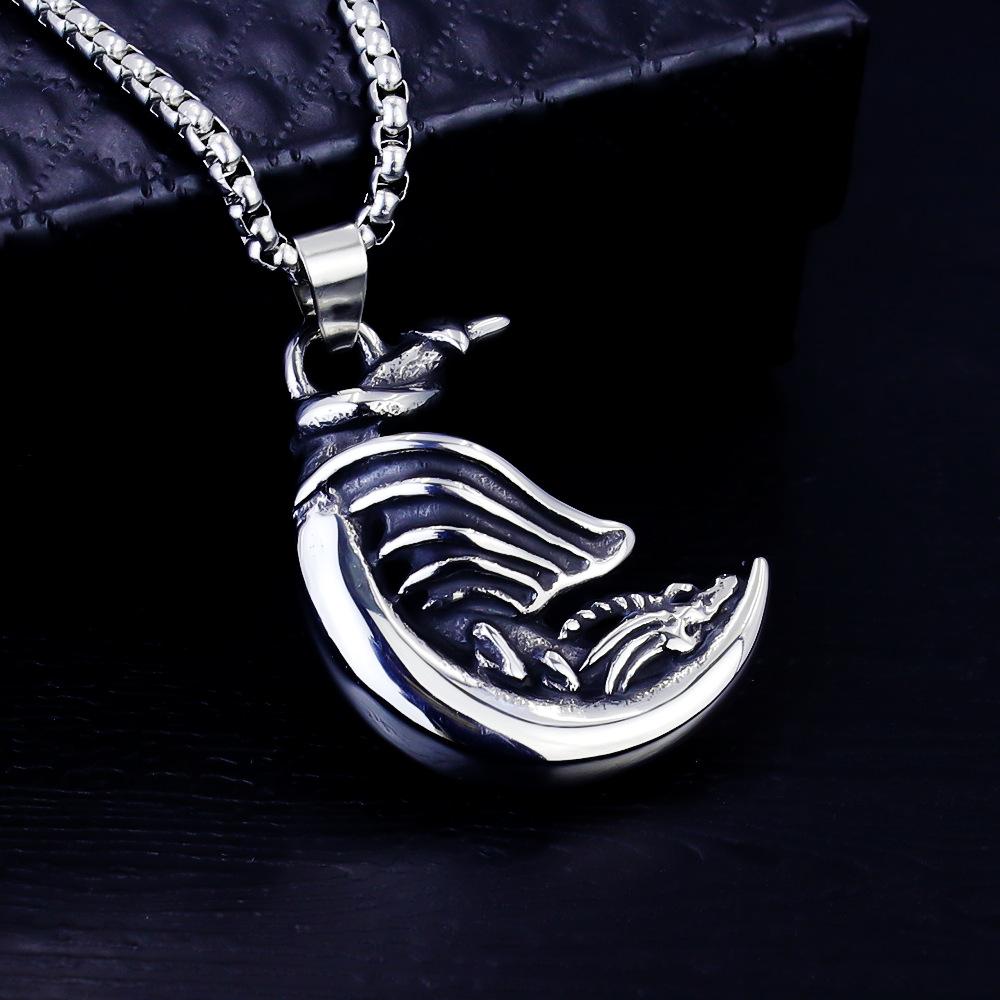 Necklace Retro Flying Dragon Moon Men's Fashion Pendant