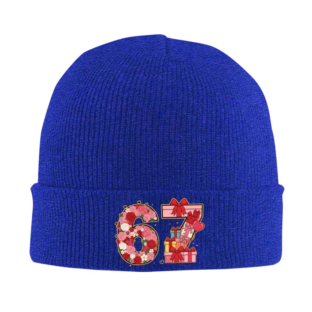 67 Six Seven Meme Mom 67 Meme Beanie Hats  Bonnet Hats Adult Street Y2K Outdoor Sport Skullies Beanies Winter Design Warm Caps