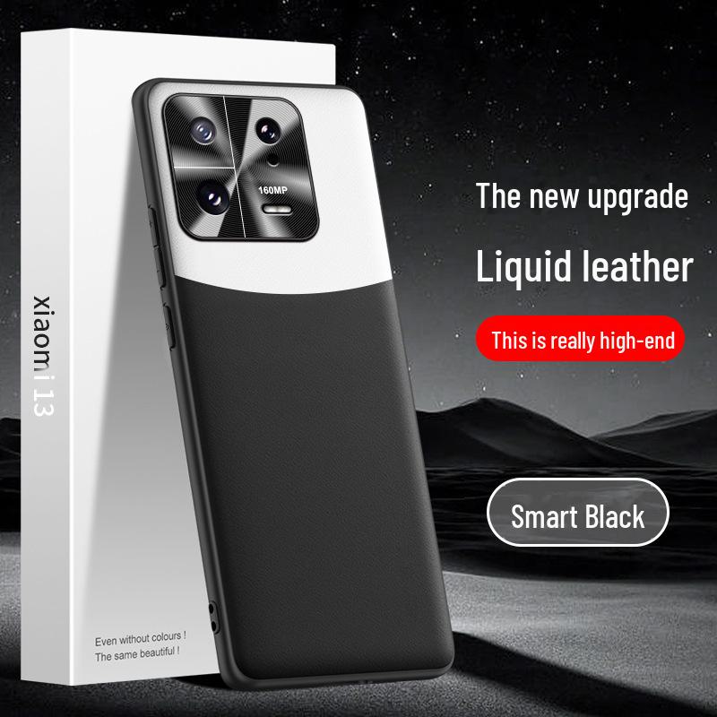 Capa de couro líquido para celular Xiaomi 13: Capa protetora antiqueda e antiincrustante disponível em uma única peça